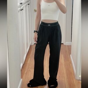 ALO Yoga Black High-Rise Wide Leg Pants